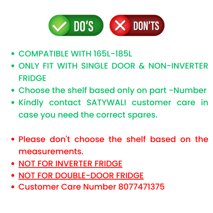 Bottle Shelf for Lg Single Door (165-190 L) Match (Part Number MAN370879) - Image 5